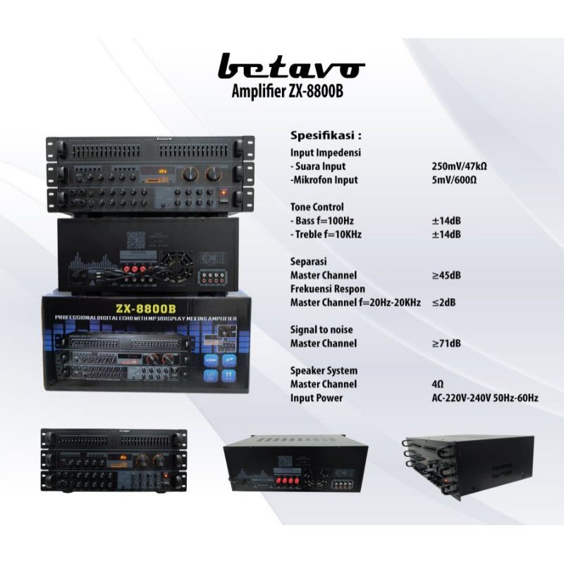 ampli power  power ampli Betavo ZX 8800 amplifier