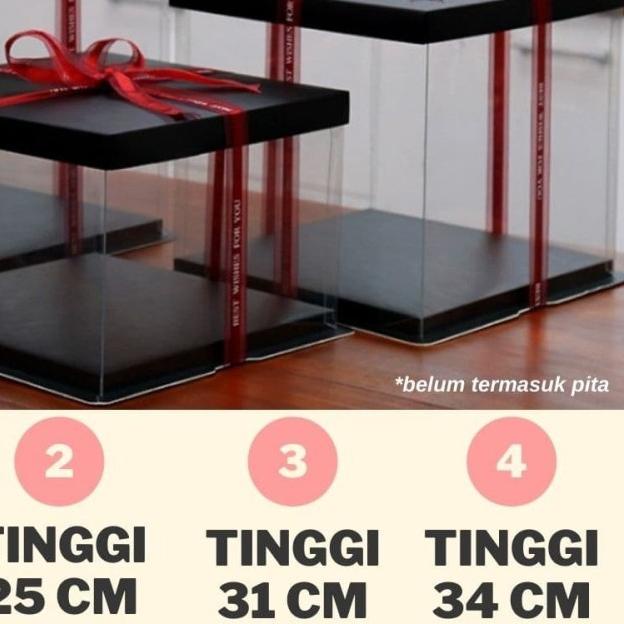 

Cake Box Mika Dus Kue Kotak Kue Transparant 30x30 cm 4 Warna