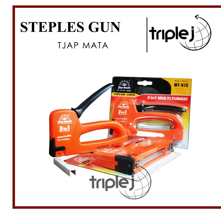 

Staples Gun Tecker Stepler Gun Tembak Steples 3 in 1 6-12mm Tjap Mata
