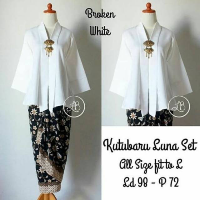 Kutubaru floy white / kutubaru putih / kebaya modern /kebaya Floy