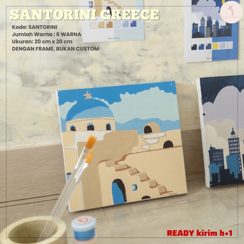 

Paint by Number SANTORINI GREECE 6wrn (me time activity / LUKISAN HADIAH SPESIAL DIY gift Mewarnai Nomor)