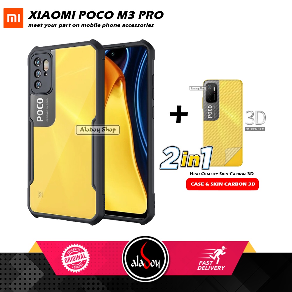 Case XIAOMI POCO M3 PRO Armor Fusion Transparent Casing Free Skin Carbon 3D