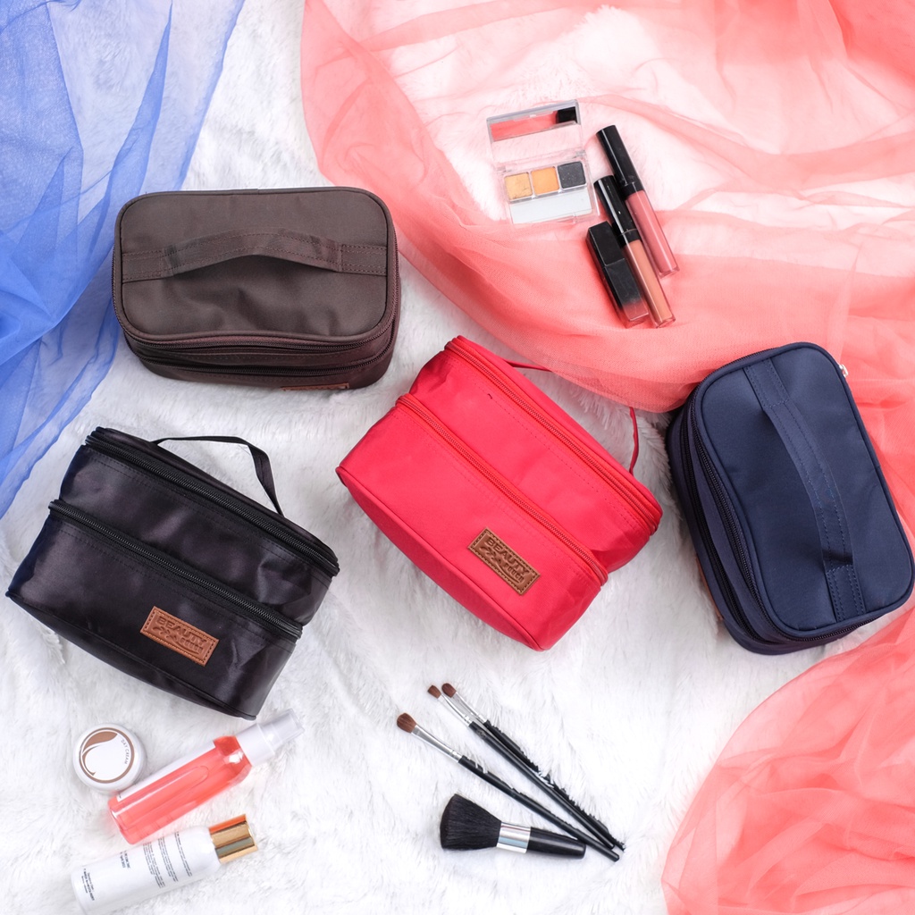 Hampers kado surabaya set tas make up organizer susun pouch kosmetik travel organizer tas alat rias murah