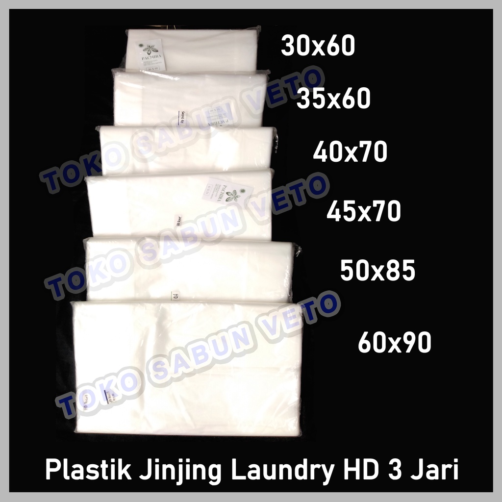 Plastik Jinjing 3 Jari Laundry Polos 1 KG