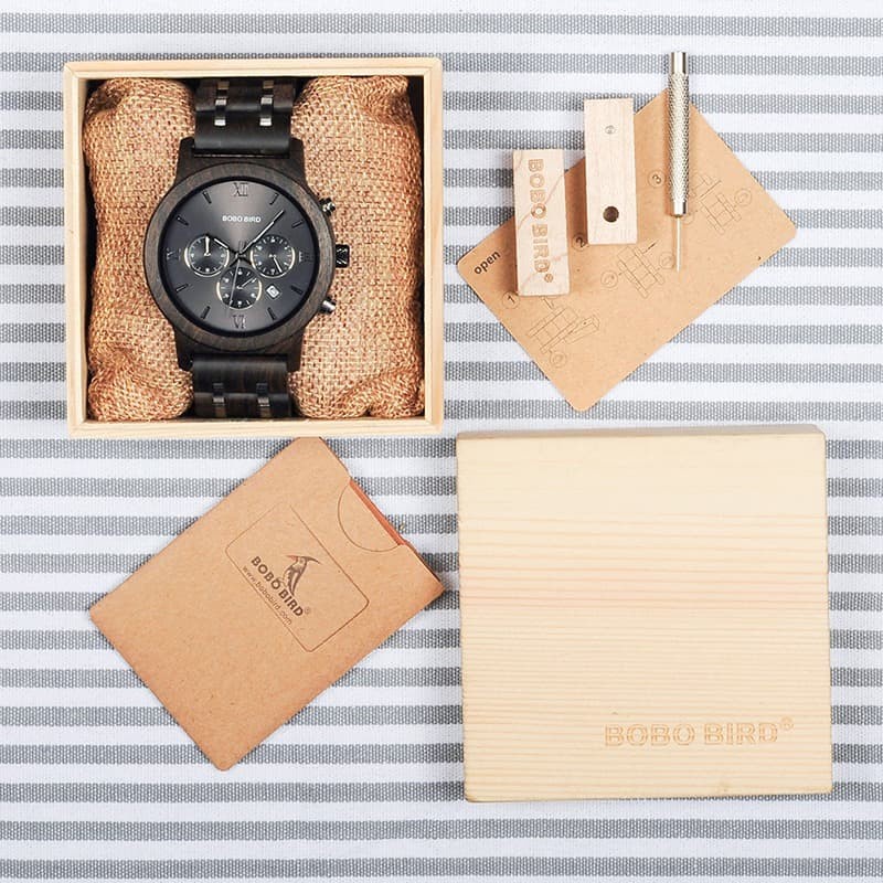 BOBO BIRD Jam Tangan Kayu Analog Pria - P19
