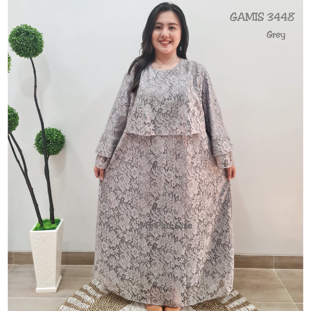 Gamis Brukat Jumbo 3448, Ld 132 cm