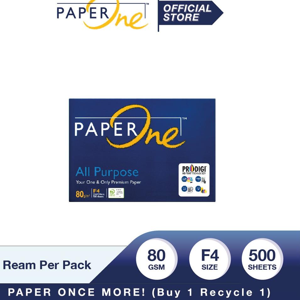 

✤ PAPERONE Kertas F4 80gr All Purpose 1 Ream (500 lembar) [Kertas HVS, Kertas Fotocopy] buruan