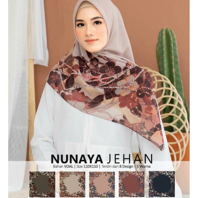 Nunaya Jehan, jilbab nunaya, nunaya hijab, jilbab Voal, jilbab segiempat,