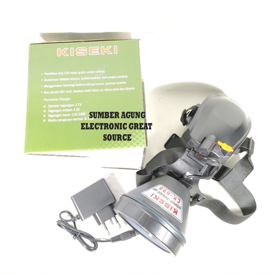 Kiseki Senter Kepala Ck698 50W Dimmer Tahan 15Jam ABS Super Kuat