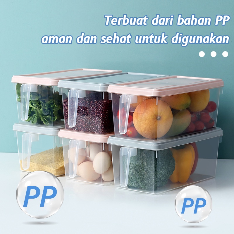 Letyeah &amp; Kaizenliving kotak penyimpanan makanan Transparan Kulkas box /Food Storage Box Keep Fresh Sayur Buah Daging