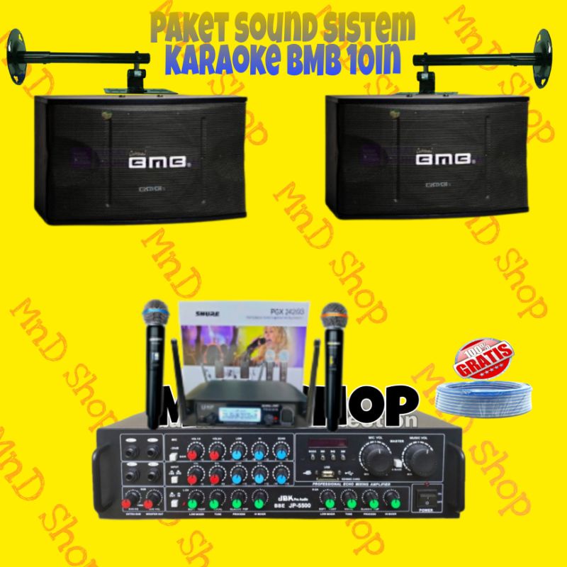 Paket sound karaoke speaker BMB 10inch + amplifier