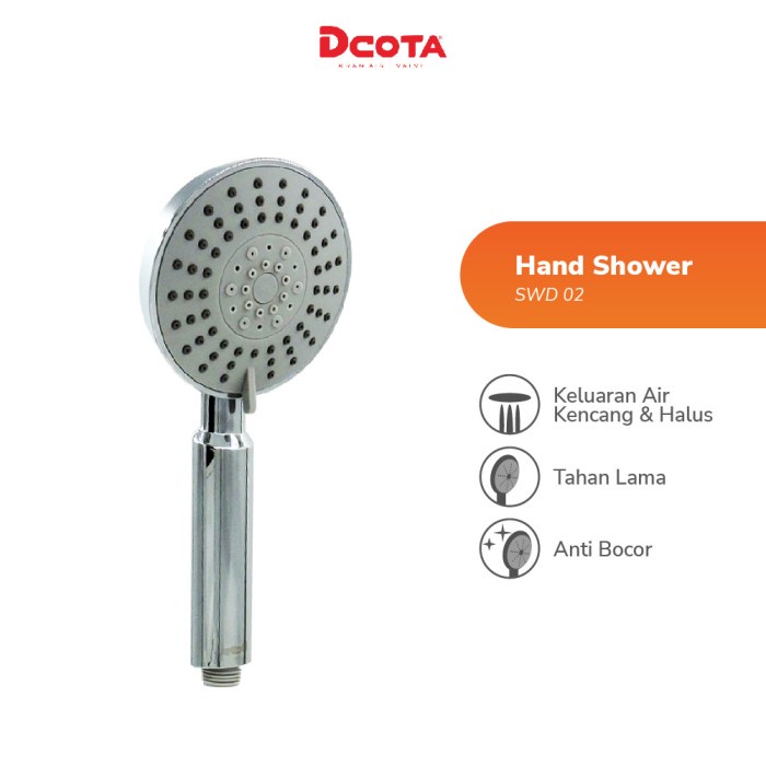 Dcota Hand Shower / Shower Mandi SWD 02 + Kran Air Tembok DDT 03 1/2&quot;