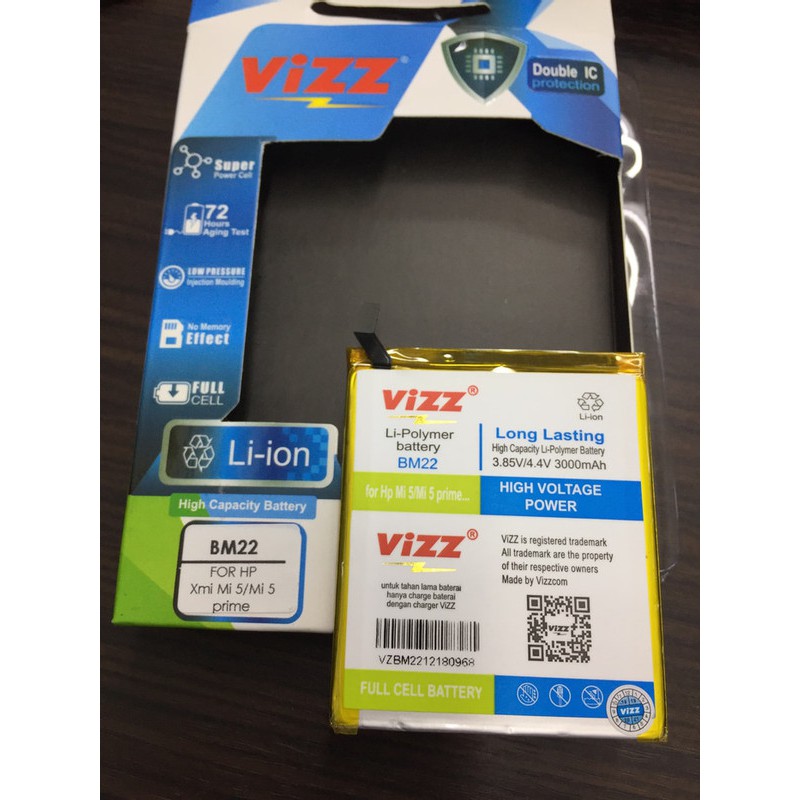 Vizz Double Power Battery Batre Baterai Vizz Xiaomi Mi5 Mi 5 BM22 BM-22 BM 22