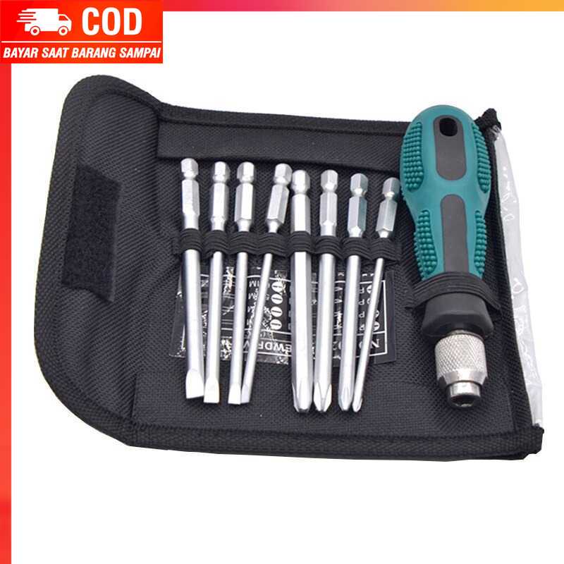 (100% BARANG ORI) Obeng Set Reparasi Magnetic Head 9 in 1 - 2026