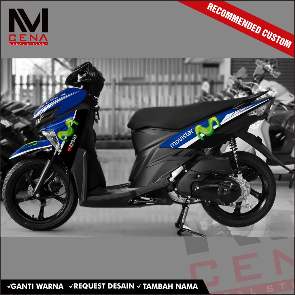 Sticker Decal Soul GT 125 Full Body, Sticker Mio Soul GT 125 Striping Soul GT 125 movistar