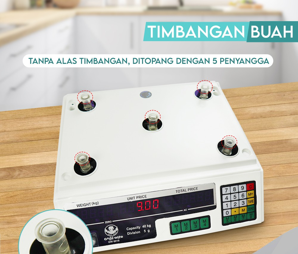 Timbangan Buah Digital 40kg Double Display timbangan digital elektrik buah/sayur/beras/telur/daging