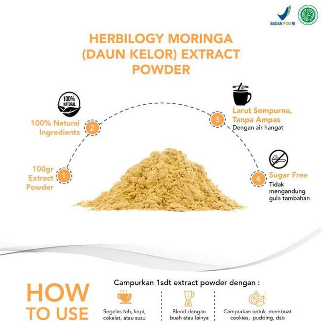 

E7Z6 HERBILOGY MORINGA (DAUN KELOR) EXTRACT POWDER 100G VWZU