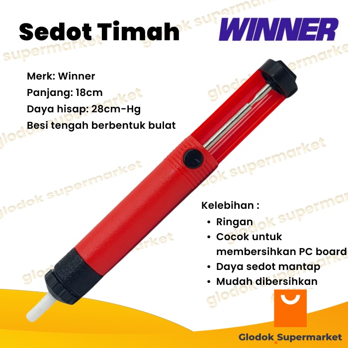 Sedot Timah Winner WS135F Desoldering Pump WS-135F Penyedot Timah Panjang 18cm