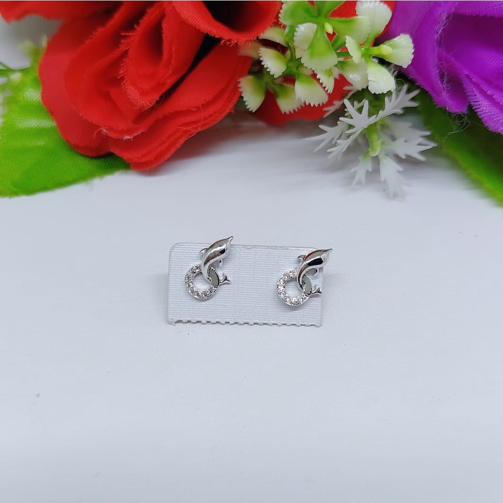 Anting tusuk permata perhiasan xuping lapis emas 0127--0129