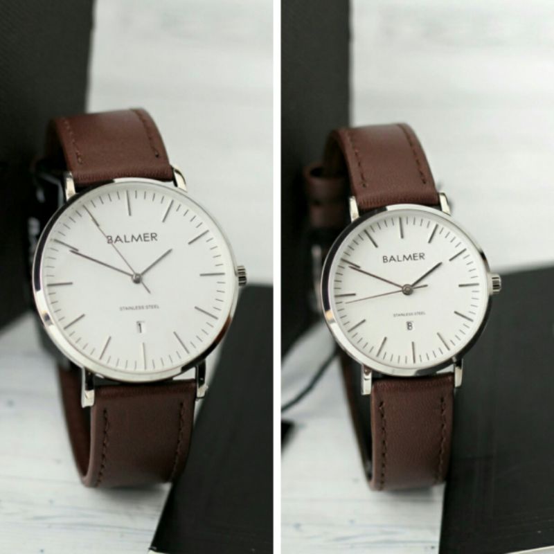 Jam tangan Balmer 7913 Tali Kulit original couple
