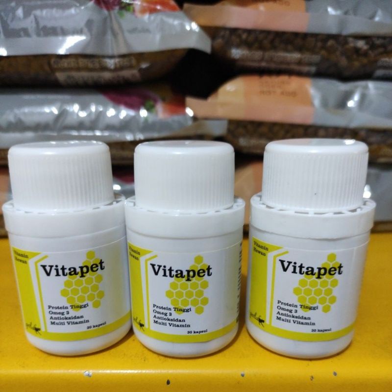 Vitapet multivitamin vitamin kucing anjing 30kapsul