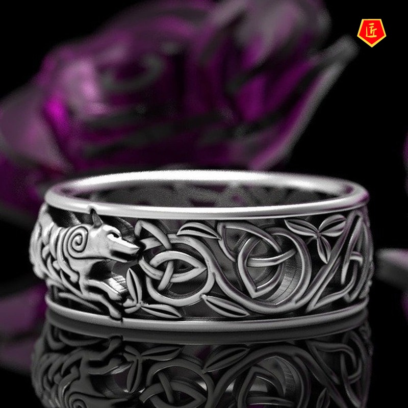 [Ready Stock]Minimalist Creative 925 Silver Werewolf Ring