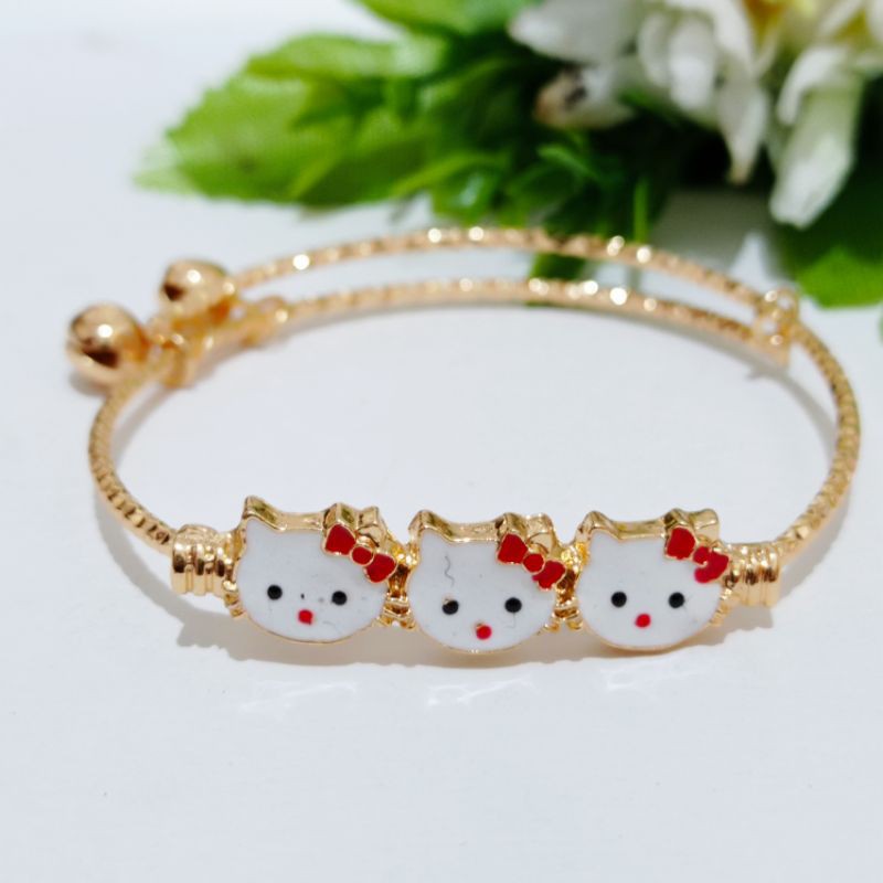 gelang tangan anak, kepala hello kitty 3,perhiasan xuping anak