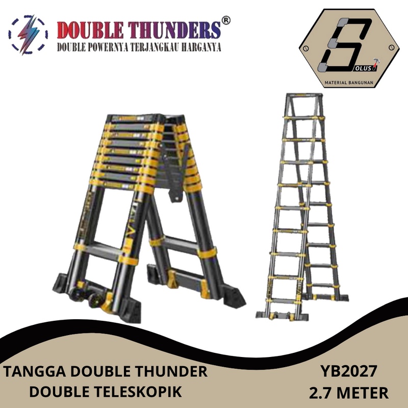 TANGGA DOUBLE THUNDER DOUBLE TELESKOPIK / YB2027 , TINGGI 2.7 M
