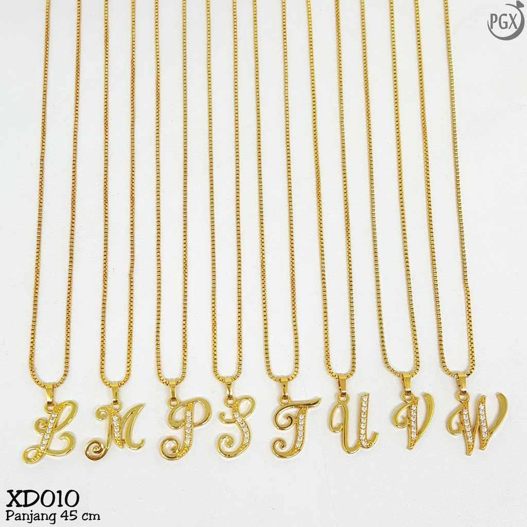 PGX Kalung Xuping Huruf Inisial Nama A-Z Perhiasan Lapis Emas  - XD010