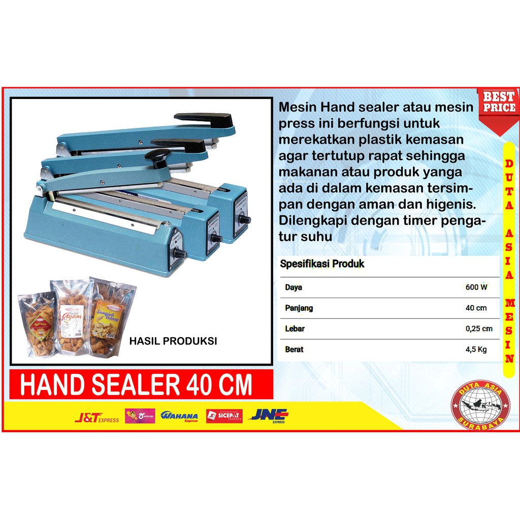 MESIN HAND SEALER 40CM. 0.25CM
