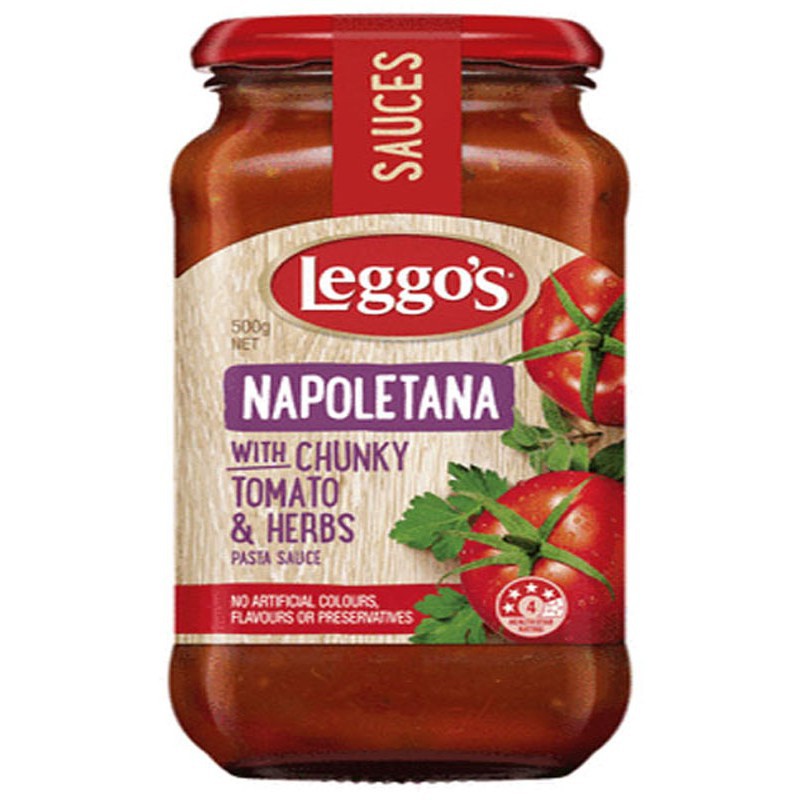 

Leggos Napoletana with Chungky Tomato & Herbs Pasta Sauce 500 gr