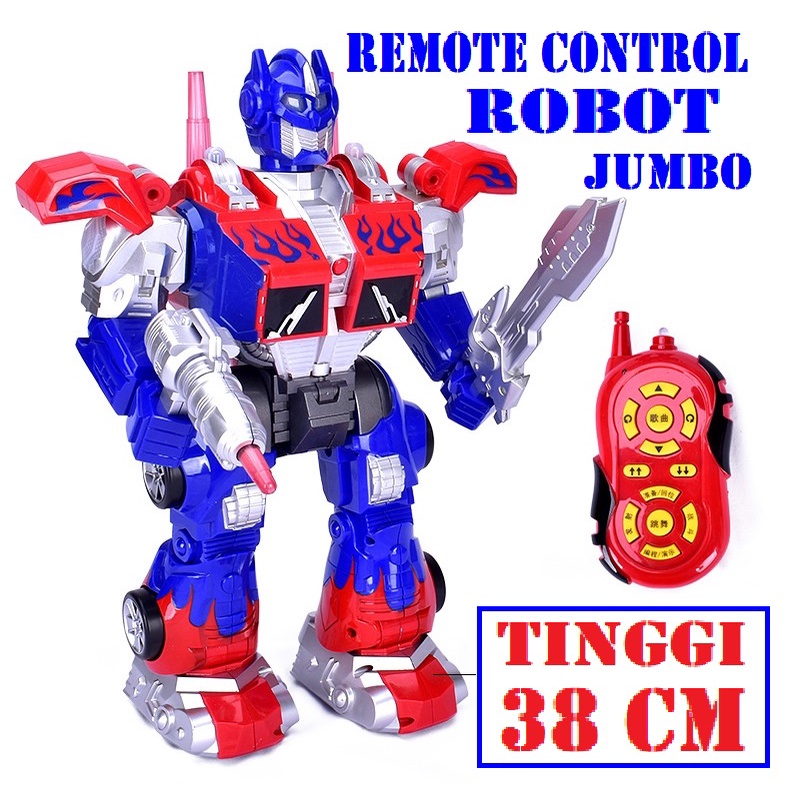JUMBO ROBOT 35CM / MAINAN ANAK REMOTE CONTROL ROBOT / RC ROBO KONTROL / ROBOT TRANSFORMERS OPTIMUS /
