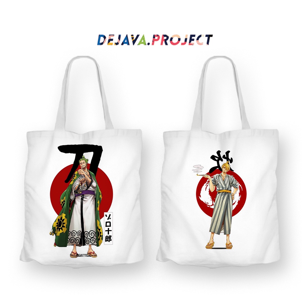 TERBARU TOTEBAG KANVAS ORIGINAL DEJAVA TOTEBAG KANVAS TERBAIK ANIME ONE PIECE ZORO &amp; SANJI TERKEREN