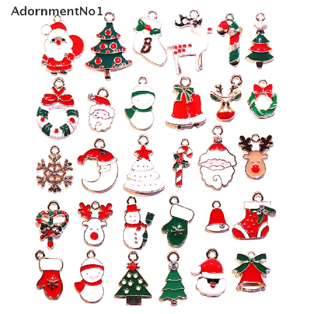 (AdornmentNo1) Liontin Enamel Bentuk Santa Claus / Pohon Natal Untuk Kerajinan Tangan / Perhiasan DIY