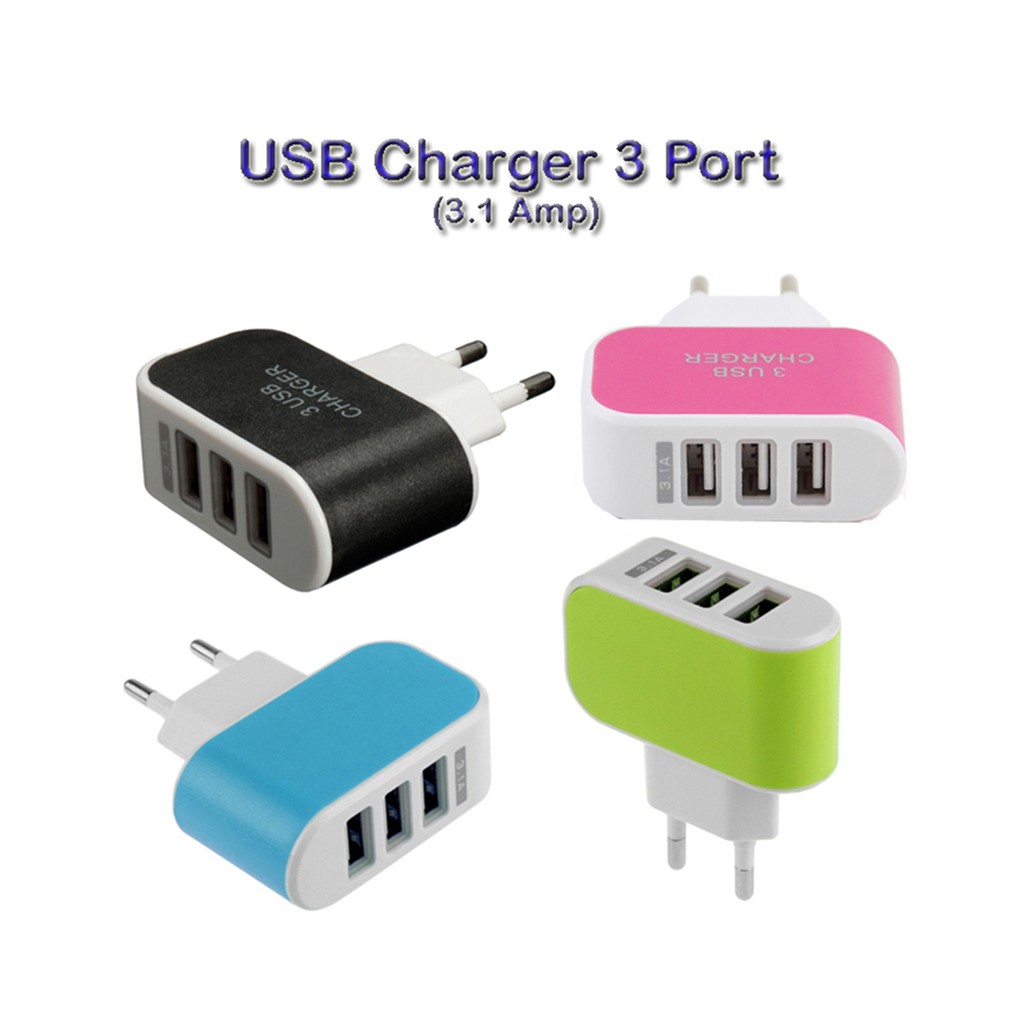 USB Charger 3 Port - Adapter Charger 3 USB - Batok Charger 3 USB