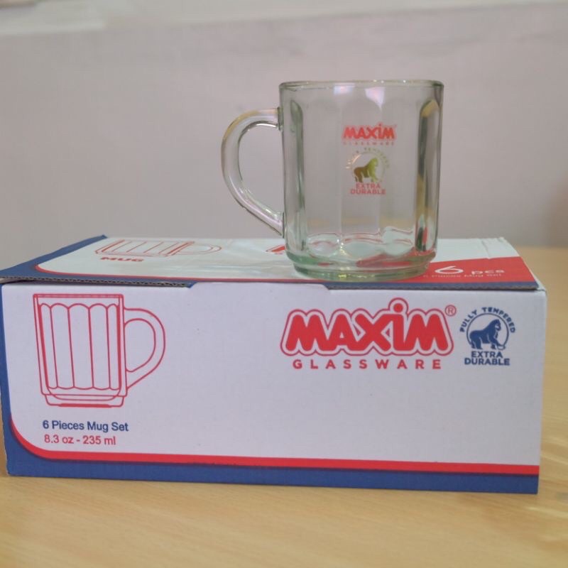 Gelas Cangkir Kopi Teh Kaca Gagang Maxim MM3 9T