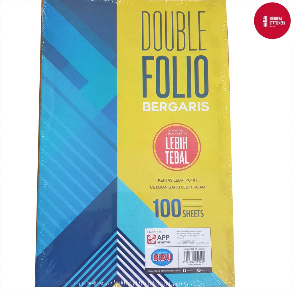 Jual Kertas Double Folio F4 Bergaris Sinar Dunia Sidu 100 Sheets Lembar