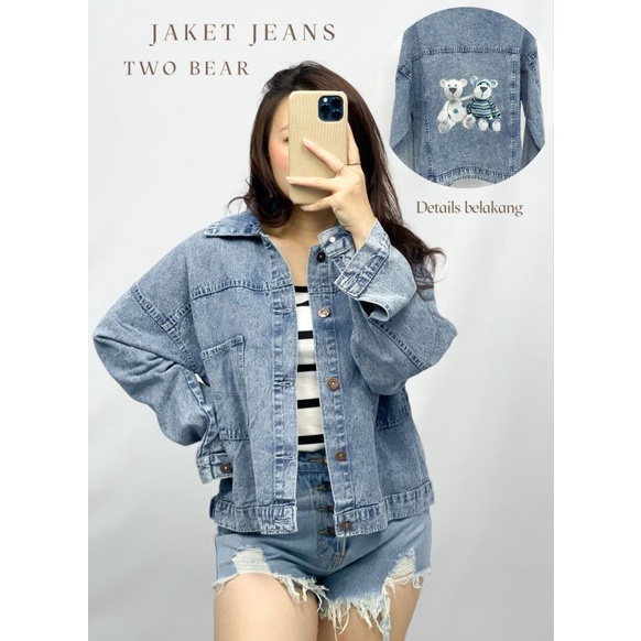 MDLV ~ Jaket Jeans Two Bear Jeans Premium Jaket Jeans Import Good Quality Women Jeans Jaket Fashion Import