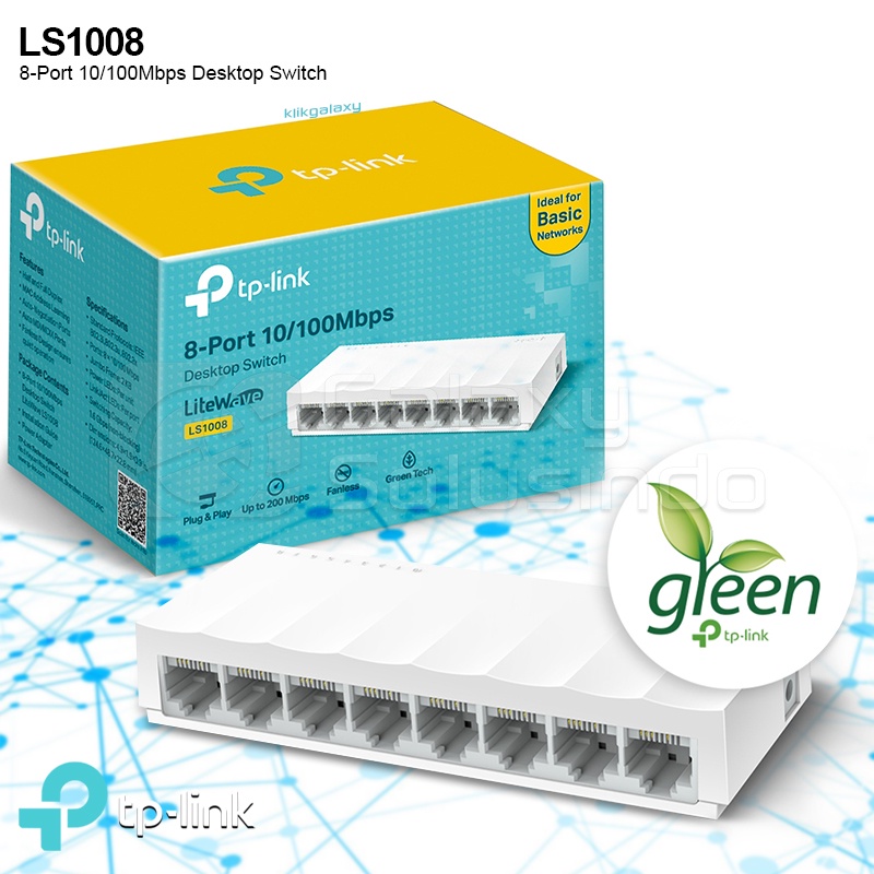 TP-LINK LS1008 8-Port 10/100Mbps Desktop Switch Hub