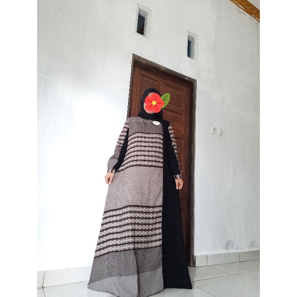 Gamis Aswan mix jetblack premium / Abaya premium/ mirip new lusy