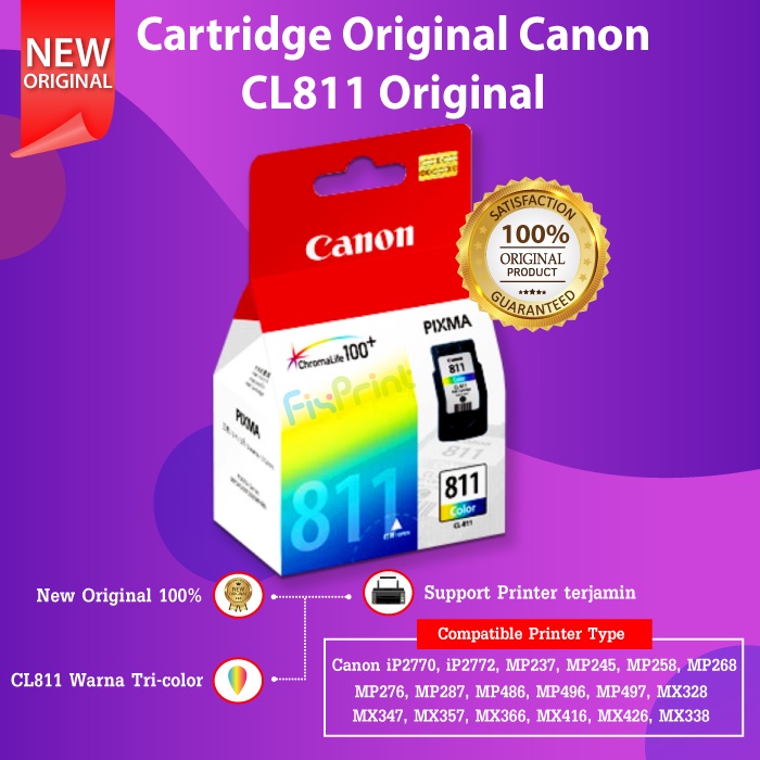 Canon CL811 CL-811 Original Cartridge Tinta iP2770 MP287 MX426 MX366