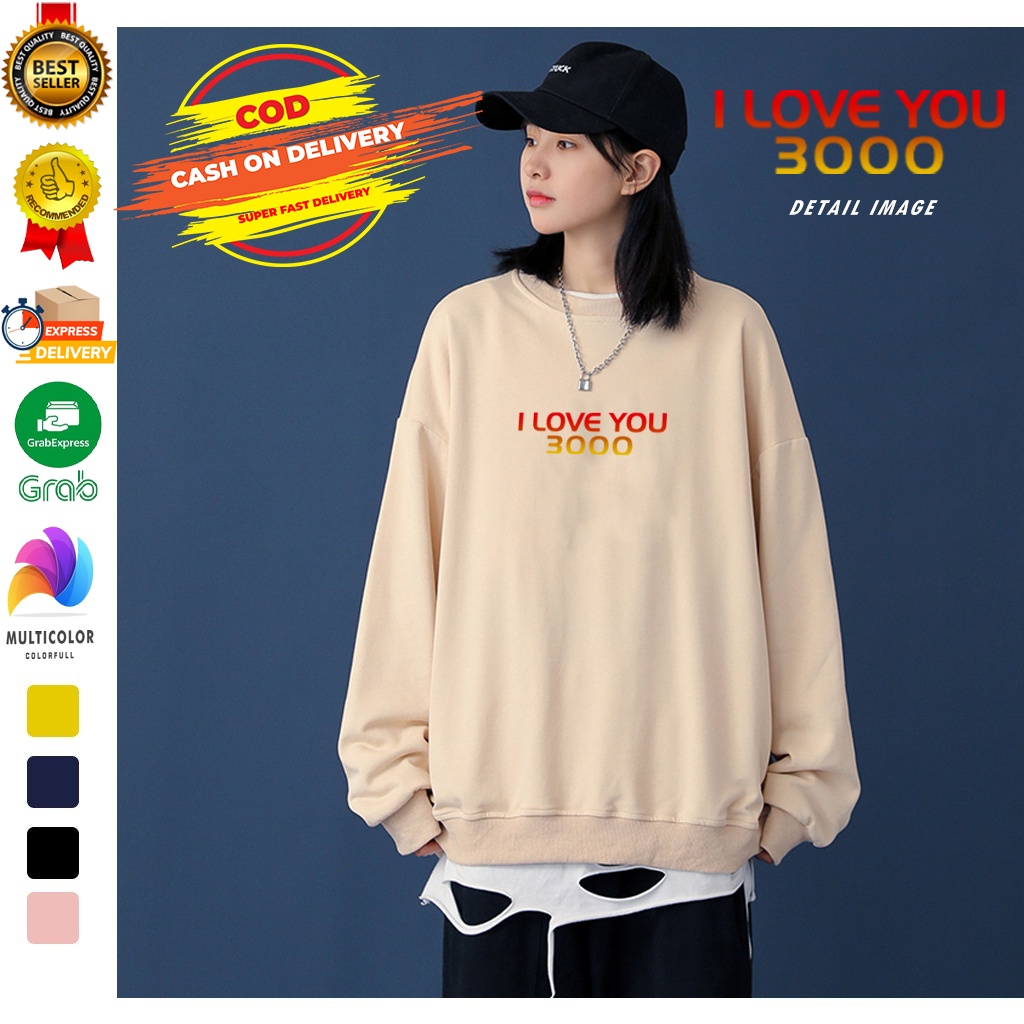 🅳🅵 Sweater I love You 3000 | Sweater Wanita &amp; Pria Terbaru | Dhea Fashion