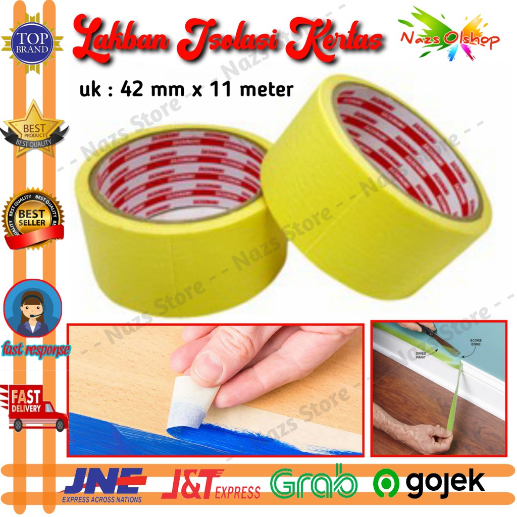 

Lakban Isolasi Kertas Kuning 40 mm x 11 meter