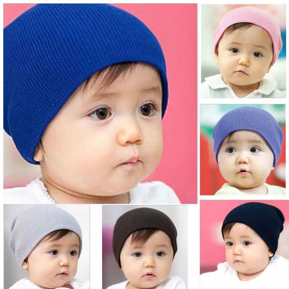 Kupluk Bayi Anak Laki Laki Hangat - Kupluk Beanie Anak - Topi Kupluk Anak Elastis - Topi Anak Import