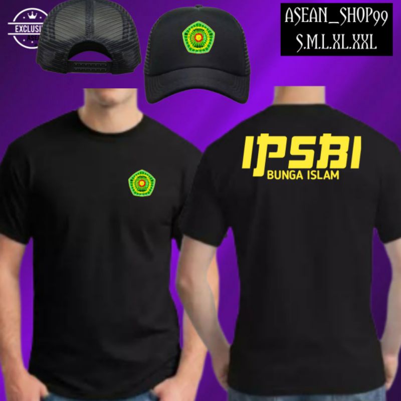 kaos baju ipsbi bunga islam plus topi kaos pencak silat