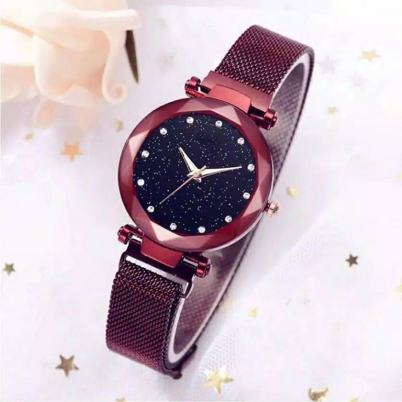 Jam wanita Rantai magnet-Maron