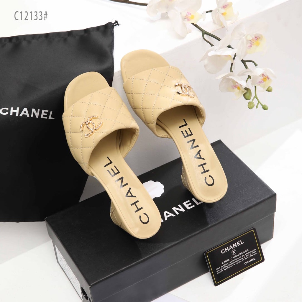 Ch Mules Leather With logo Sandal C12133