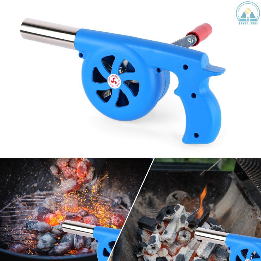 Ss Bbq Fan Air Blower Hand Crank Barbecue Fire Bellow For Camping Stove Shopee Indonesia