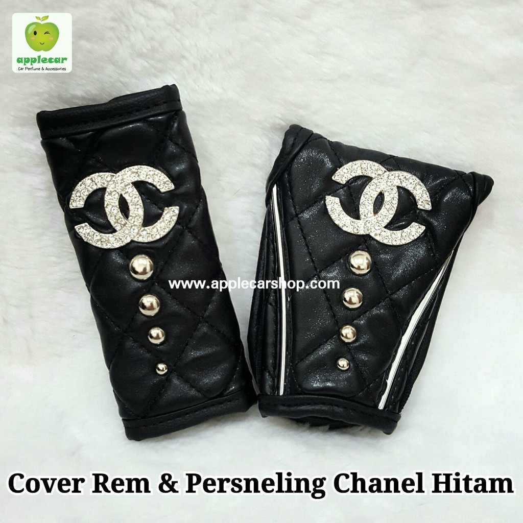 Cover / Sarung Persneling Dan Rem Tangan Chanel Berlian Hitam