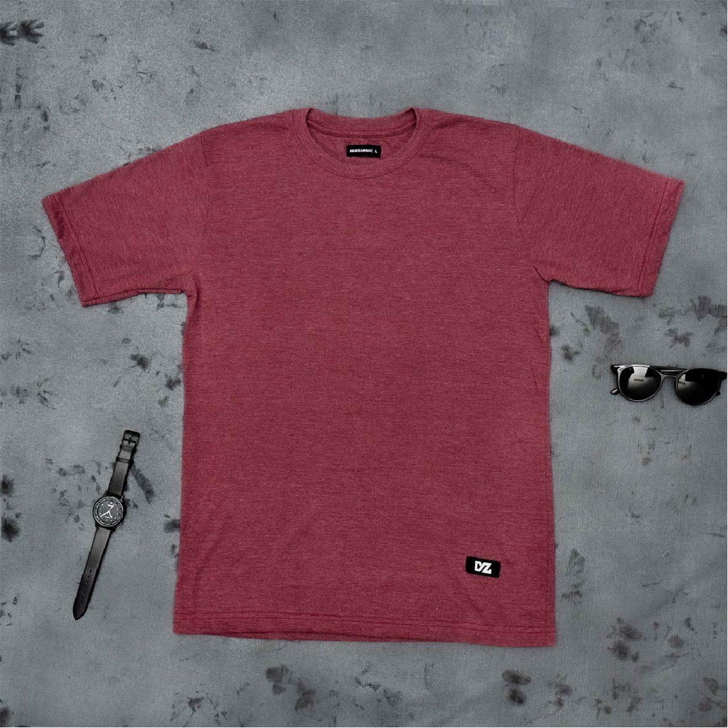 Dzargo Kaos Polos Pria Cotton ThreetonePremium Maroon (baju, dll)